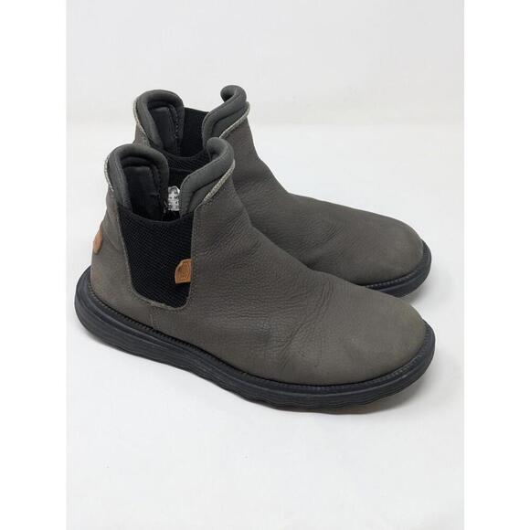 Hey Dude Men's Gray Branson M Craft Leather Pull On Chelsea Boots Size 8 - Picture 1 of 7
